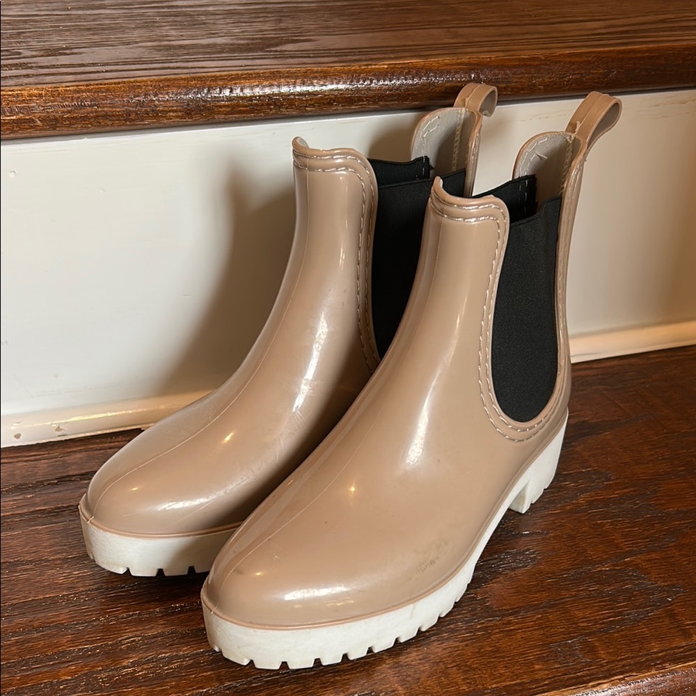 Tan Chelsea Rain Boots